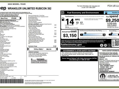 Used 2022 Jeep Wrangler Unlimited Rubicon w/ Trailer Tow Package AWD/4WD image 3