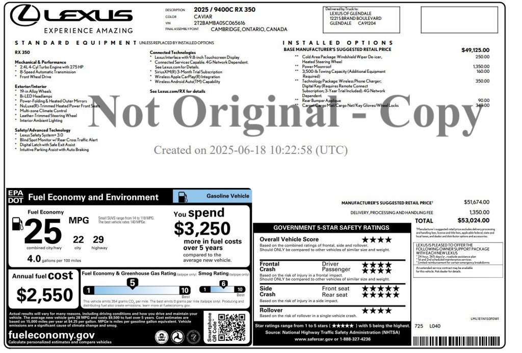 Used 2025 Lexus RX 350 FWD w/ Technology Package image 3