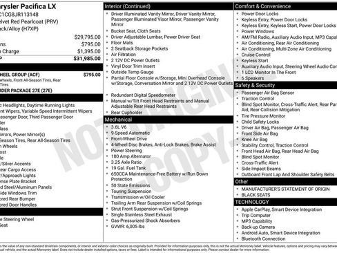 Used 2018 Chrysler Pacifica LX w/ Tire & Wheel Group image 4