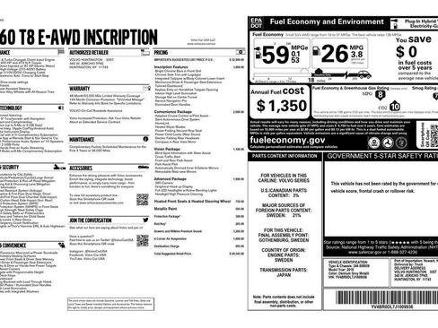 Used 2018 Volvo XC60 T8 Inscription w/ Advanced Package image 46