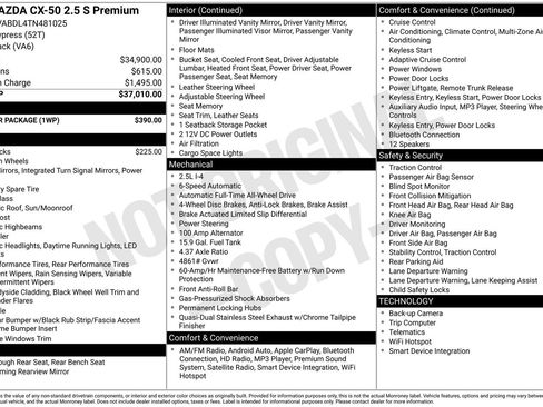 New 2026 MAZDA CX-50 AWD 2.5 S w/ Weather Package image 22