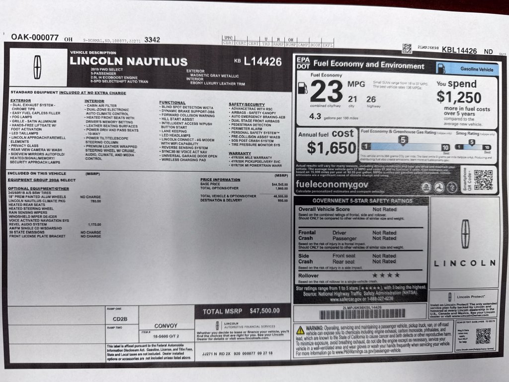 Used 2019 Lincoln Nautilus Select FWD image 24