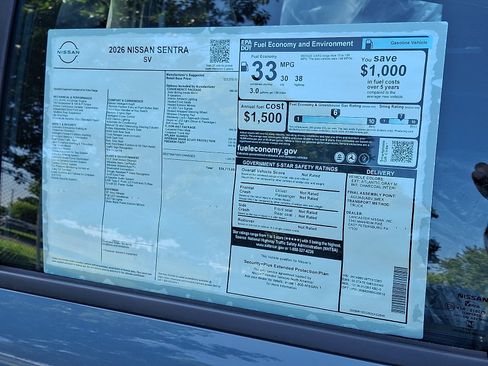 New 2026 Nissan Sentra SV w/ SV Convenience Package FWD image 5