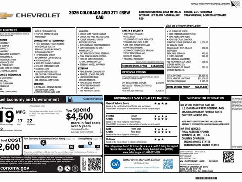 New 2026 Chevrolet Colorado Z71 w/ Technology Package image 1