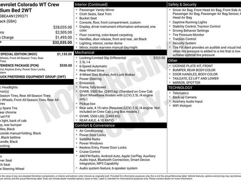 Used 2022 Chevrolet Colorado W/T w/ Custom Special Edition RWD image 3