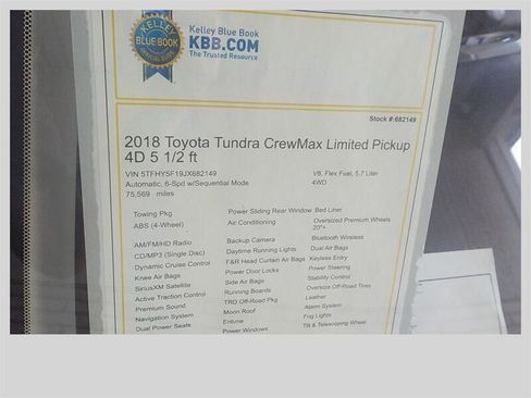 Used 2018 Toyota Tundra Limited w/ Limited Premium Package AWD/4WD image 16