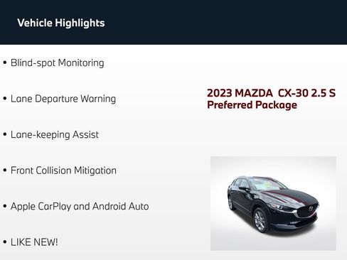 Used 2023 MAZDA CX-30 AWD 2.5 S w/ Preferred Package image 58