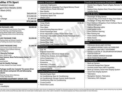 Certified 2025 Cadillac XT6 Sport w/ Platinum Package AWD/4WD image 10