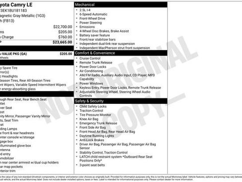 Used 2011 Toyota Camry LE w/ LE Extra-Value Pkg image 10