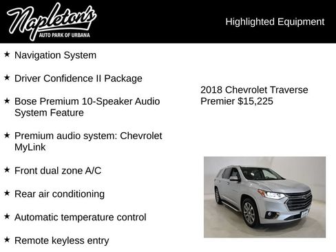 Used 2018 Chevrolet Traverse Premier w/ Driver Confidence II Package FWD image 15