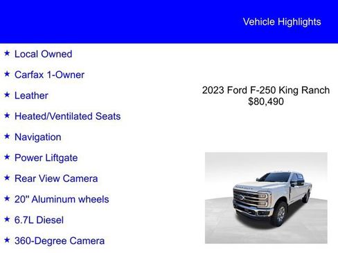 Used 2023 Ford F250 King Ranch w/ Chrome Package image 2