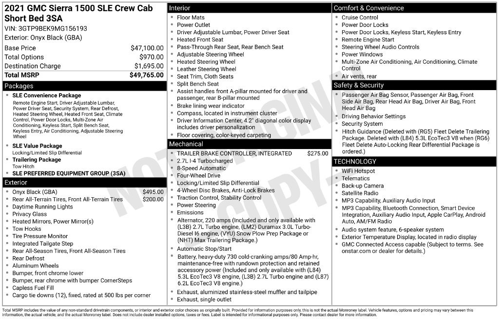 Used 2021 GMC Sierra 1500 SLE AWD/4WD image 12