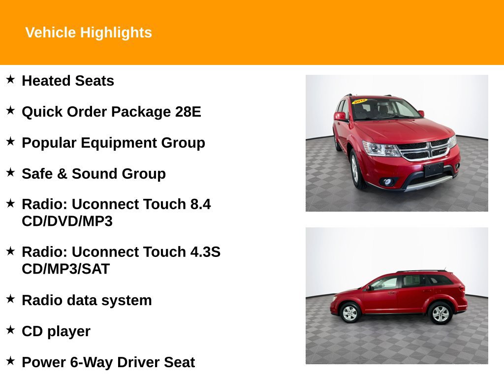 Used 2012 Dodge Journey SXT w/ Safe & Sound Pkg FWD image 2