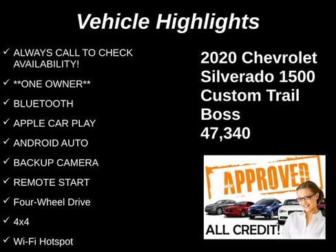 Used 2020 Chevrolet Silverado 1500 Custom Trail Boss w/ Custom Convenience Package AWD/4WD image 9