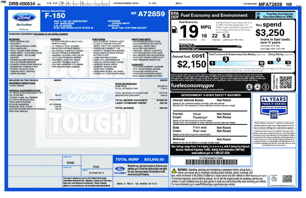 Used 2021 Ford F150 Lariat AWD/4WD image 7