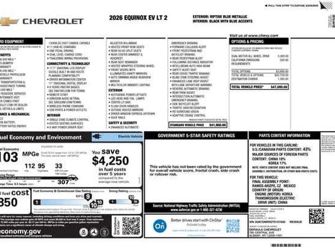 New 2026 Chevrolet Equinox EV LT AWD/4WD image 2