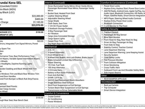 Used 2021 Hyundai Kona SEL w/ Cargo Package image 3