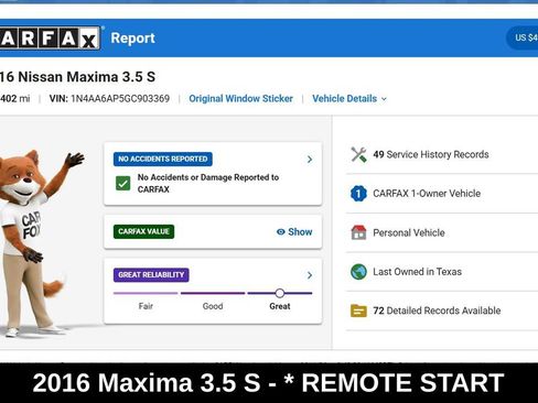 Used 2016 Nissan Maxima 3.5 S FWD image 9