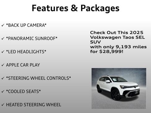 Used 2025 Volkswagen Taos SEL image 8