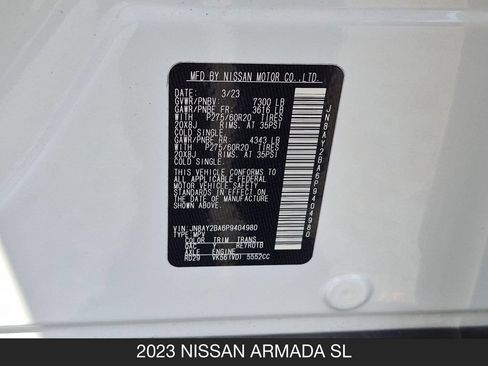 Certified 2023 Nissan Armada SL w/ Midnight Edition Package RWD image 27
