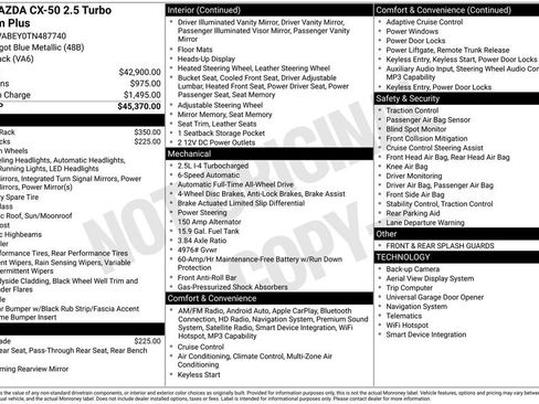 New 2026 MAZDA CX-50 2.5 Turbo w/ Premium Plus Pkg AWD/4WD image 38