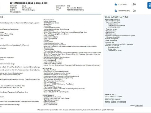 Used 2016 Mercedes-Benz E 400 4MATIC Sedan image 2