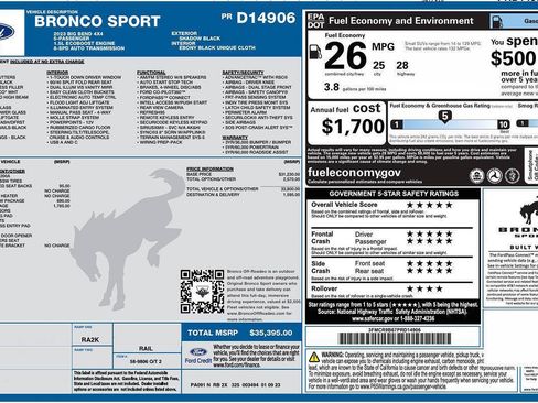 Used 2023 Ford Bronco Sport Big Bend w/ Convenience Package AWD/4WD image 24