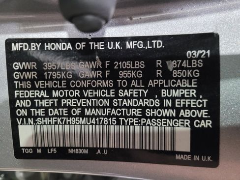 Used 2021 Honda Civic Sport Touring image 33