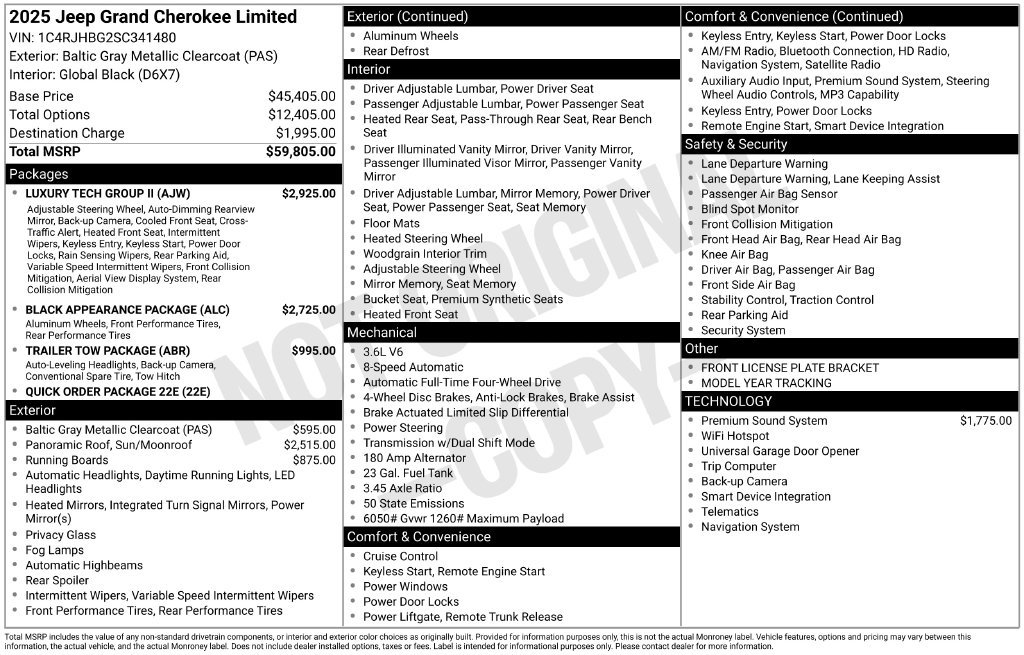 Used 2025 Jeep Grand Cherokee Limited w/ Luxury Tech Group II AWD/4WD image 6