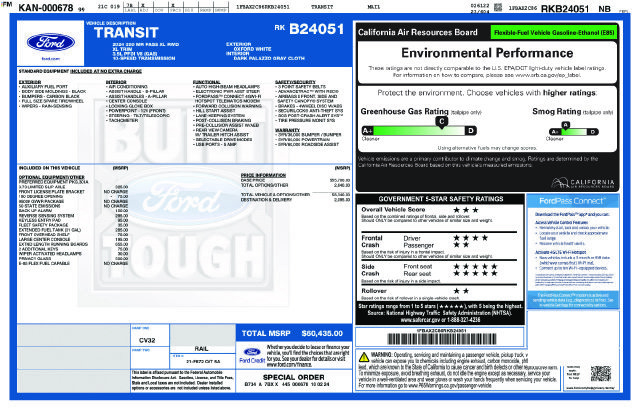 Used 2024 Ford Transit 350 XL w/ Fleet Safety Package RWD image 6