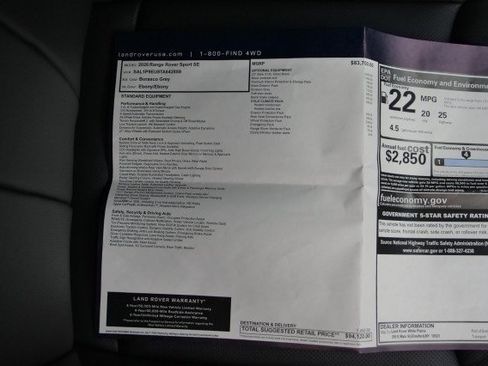 Used 2026 Land Rover Range Rover Sport SE AWD/4WD image 56