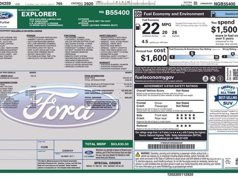 Used 2022 Ford Explorer Limited w/ Equipment Group 301A AWD/4WD image 28