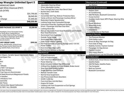 Used 2020 Jeep Wrangler Unlimited Sport S AWD/4WD image 15