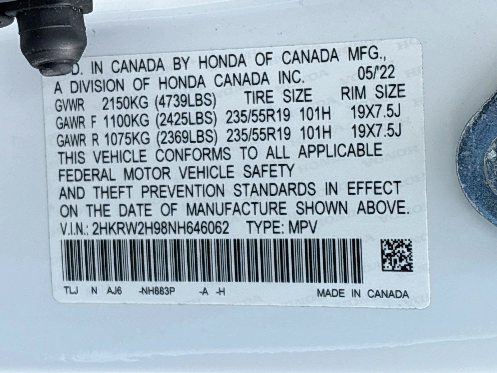 Certified 2022 Honda CR-V Touring image 38