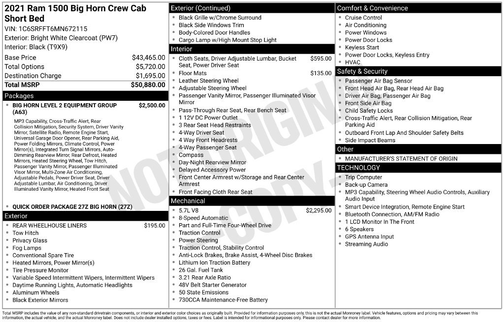 Used 2021 RAM 1500 Big Horn AWD/4WD image 24