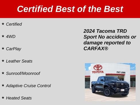 Certified 2024 Toyota Tacoma TRD Sport w/ TRD Sport Premium Package AWD/4WD image 39