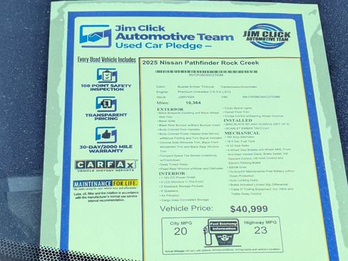 Used 2025 Nissan Pathfinder Rock Creek AWD/4WD image 15