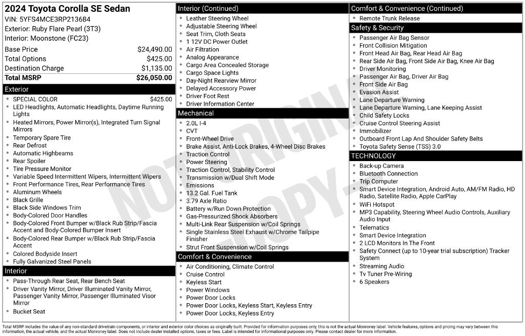 Used 2024 Toyota Corolla SE FWD image 2