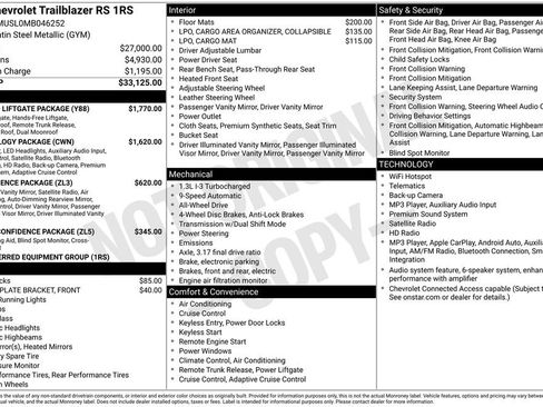 Used 2021 Chevrolet TrailBlazer RS w/ Sun and Liftgate Package AWD/4WD image 21