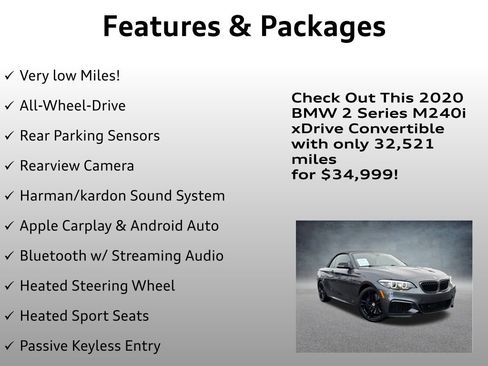 Used 2020 BMW M240i xDrive Convertible w/ Premium Package image 4