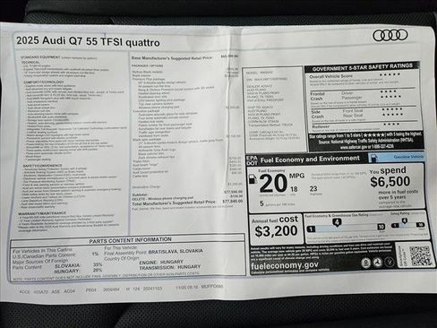 Certified 2025 Audi Q7 3.0T Premium Plus w/ Premium Plus Package image 17