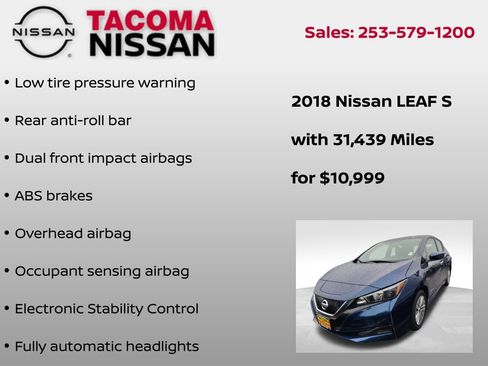 Used 2018 Nissan Leaf S w/ S Charge Package image 8