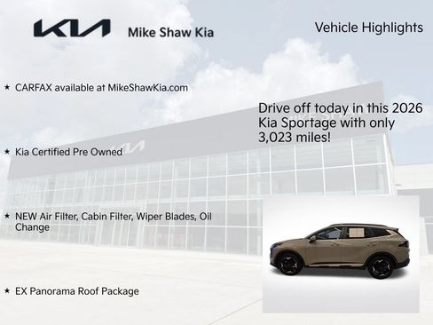 Certified 2026 Kia Sportage EX w/ EX Panorama Roof Package FWD image 10