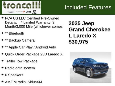 Certified 2025 Jeep Grand Cherokee L Laredo w/ Trailer Tow Package image 5