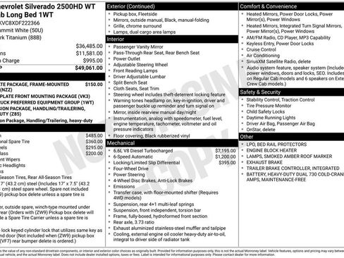 Used 2013 Chevrolet Silverado 2500 W/T AWD/4WD image 6