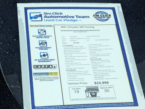Used 2021 Chrysler 300 Touring w/ Sport Appearance Package RWD image 13