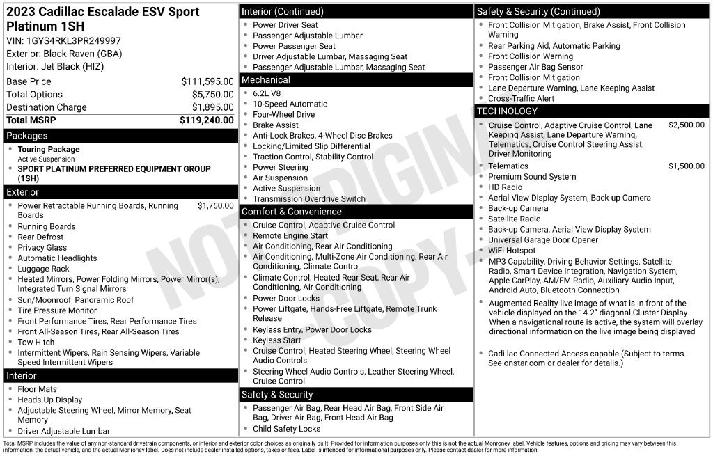 Used 2023 Cadillac Escalade ESV Sport Platinum AWD/4WD image 46