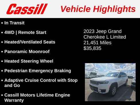 Used 2023 Jeep Grand Cherokee L Limited w/ Luxury Tech Group II AWD/4WD image 3