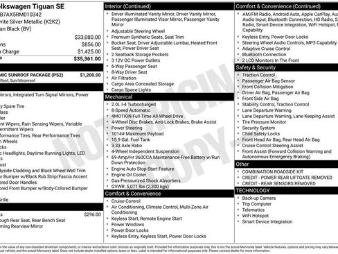 Used 2024 Volkswagen Tiguan SE w/ Panoramic Sunroof Package AWD/4WD image 9