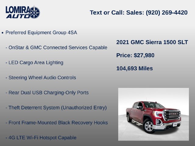 Used 2021 GMC Sierra 1500 SLT w/ SLT Convenience Package AWD/4WD image 27